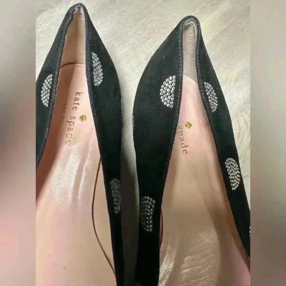 Kate Spade New York 8 1/2 Bayla‎ Black/Suede Crystal Strass - Picture 5 of 7